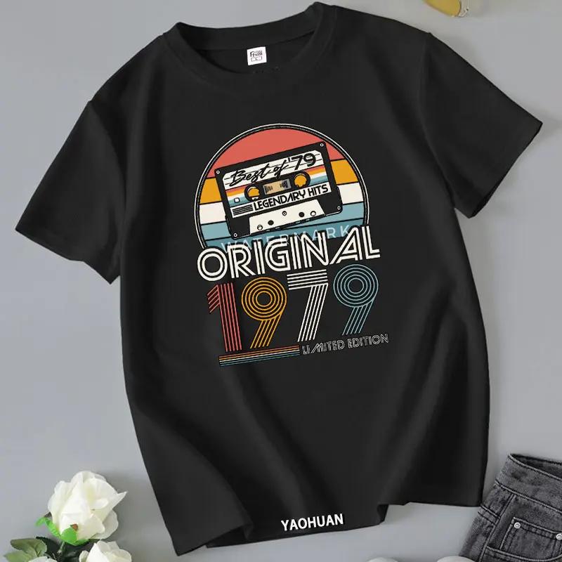 Vintage 1979 Limited Edition Cassette Tape T Shirts Summer Graphic Cotton Streetwear Short Sleeve 50 Birthday Gifts Tshirt Unisex