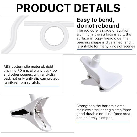 Protable Flexible Camera Clamp Mount Baby Monitor Camera Holder Stand Webcam Monitor Punch-free Bendable Bracket Base With Clip