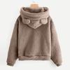 Felpa con Cappuccio Orecchie d'Orso Carine Pullover da Donna Manica Lunga Felpe in Peluche