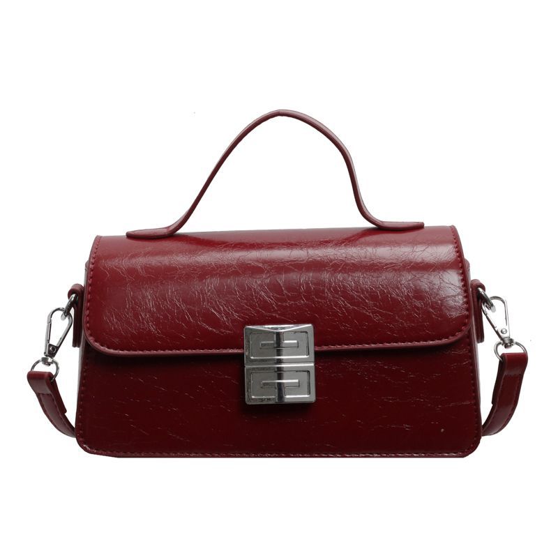 

High value popular new fashion small square bag niche retro simple handbag premium shoulder messenger bag бордовый