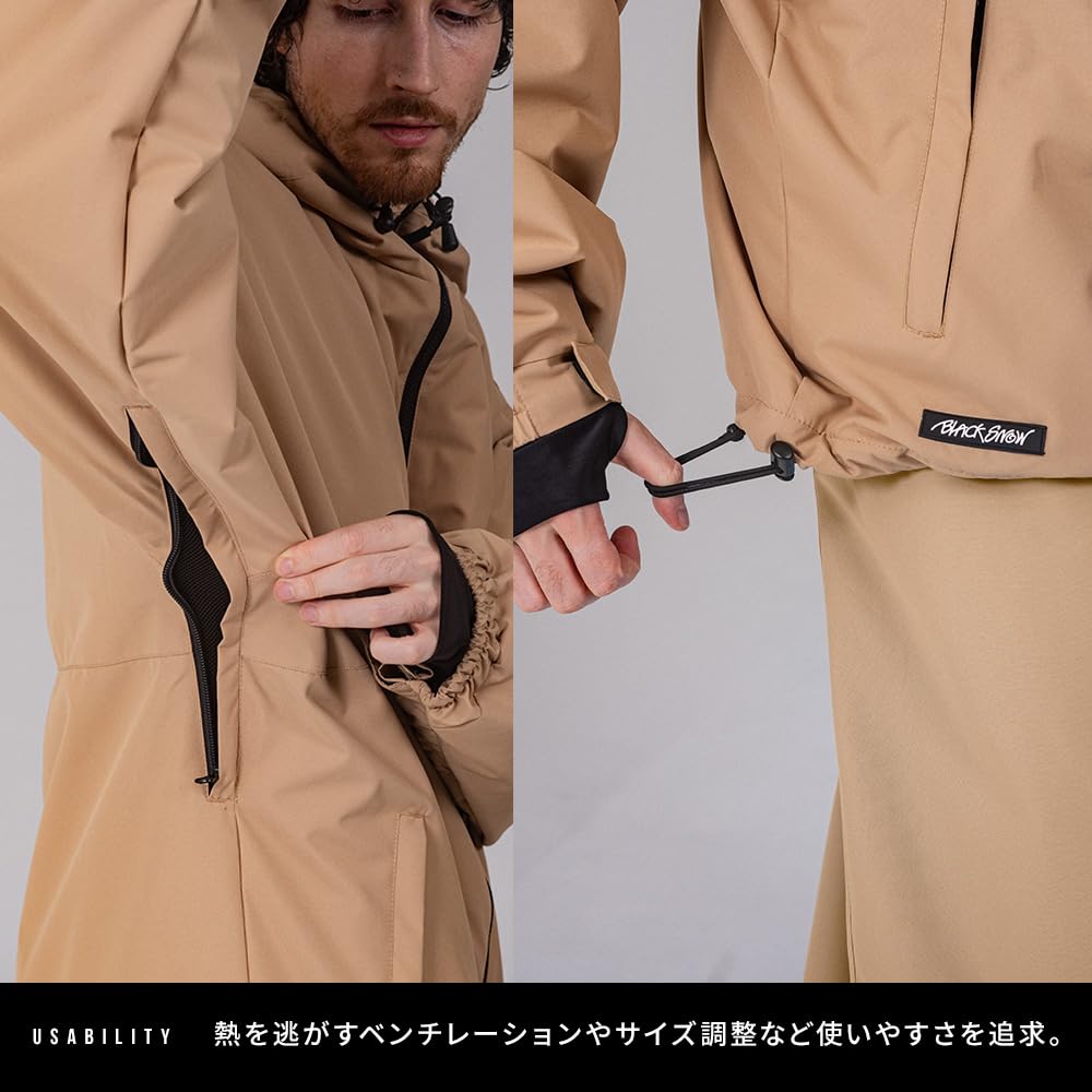 BLACKSNOW Snowboard Wear Set and BS25JFOT04M X Oversized and Men's (Top Bottoms) BS25JFOB04M. "Wide" "Thick" Fit.