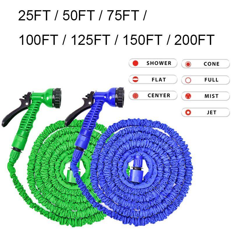 Garden Expandable Hose Pipe Spray Gun Watering Gun Plants Car 25ft200ft Wash