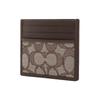 Coach Classic Monogram Leather Fabric Card Holder Men Accessories Oak Maple CU117-S8W
