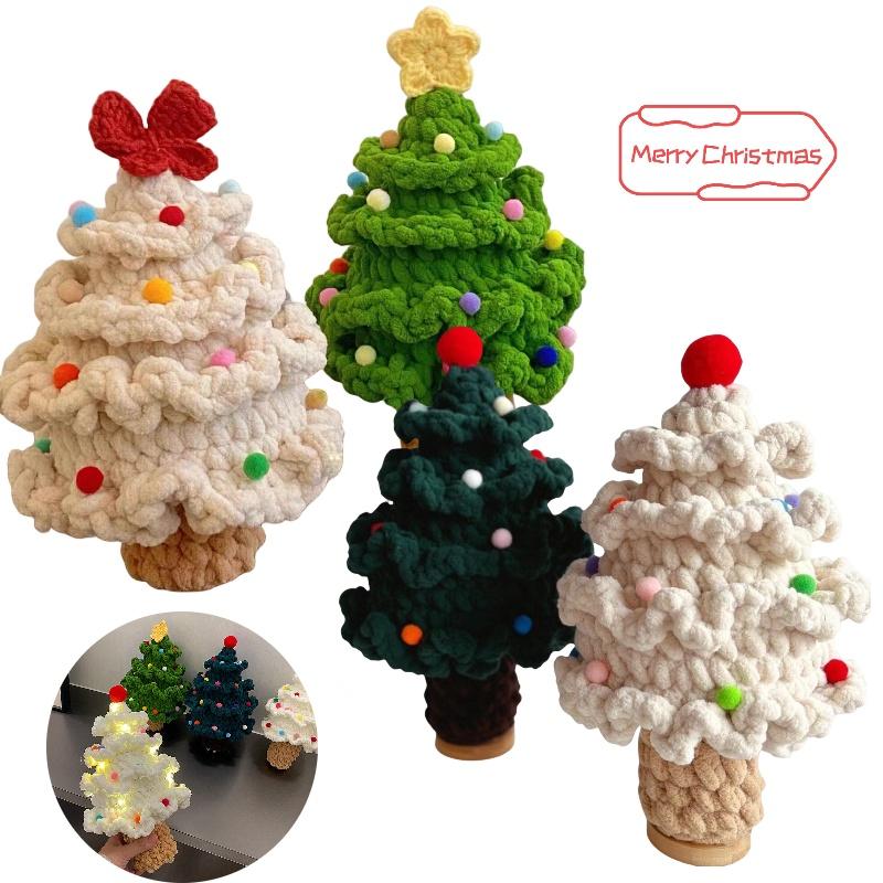 Handgemachtes DIY Strickmaterial-Set für Weihnachtsbaum mit Weihnachtsmann Perfektes Geschenk für Weihnachtsfeier