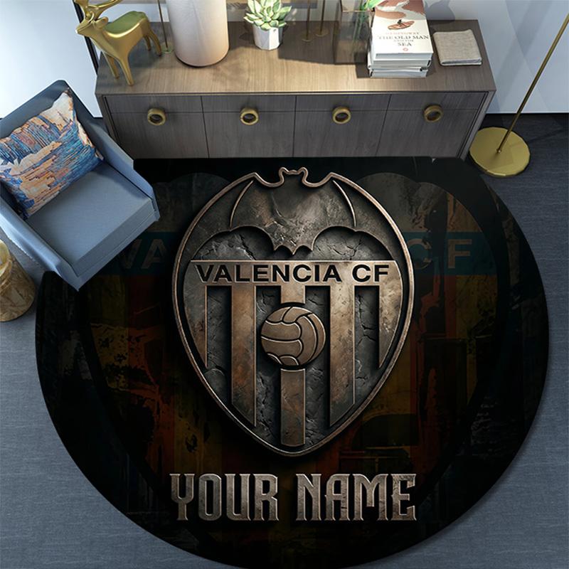 Custom Name Valencia CF2 Round Area Rug,Carpet Rug for Living Room Bedroom Sofa Playroom Decor,Non-slip Floor Mat
