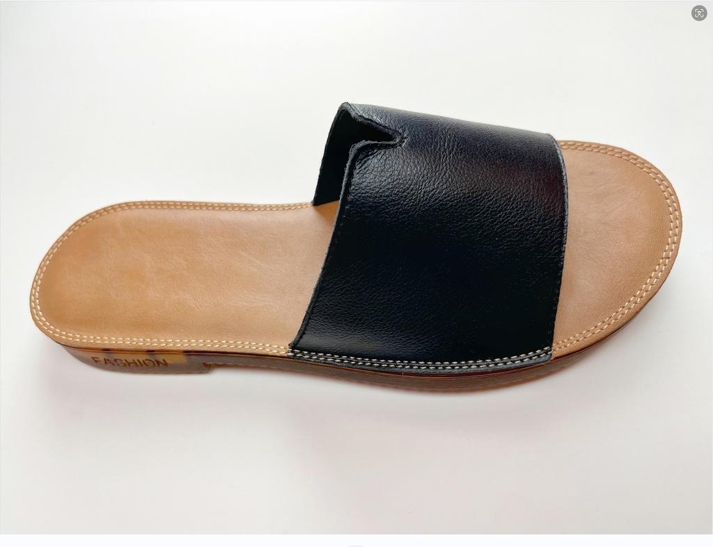 Fashion Cow Leather Sandals 2025 New Women's Slippers Bow Large Size 35-43 Beef Tendon Sole Soft Sole Geunine Leather Slippers