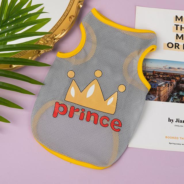 Cute Cartoon Pet Dog ClothesSummer Thin Mesh Dog Cat Vest Cat Teddy Pomeranian Pet Puppy Breathable Cool Clothing Dog Costume