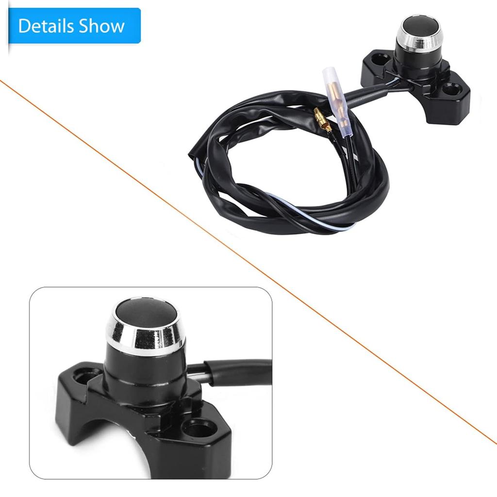 Qiilu Motorcycle Handlebar Engine Start Stop Button Switch Universal for Most Motorcycles Dirt Bike ATV with 22mm Handlebar Model C Black
