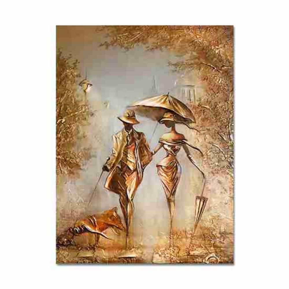 

Винтажная абстрактная живопись Романтическая пара Семейное украшение Настенная картина маслом Настенная картина Куадрос Фон Украшение стены 21*30cm No Frame