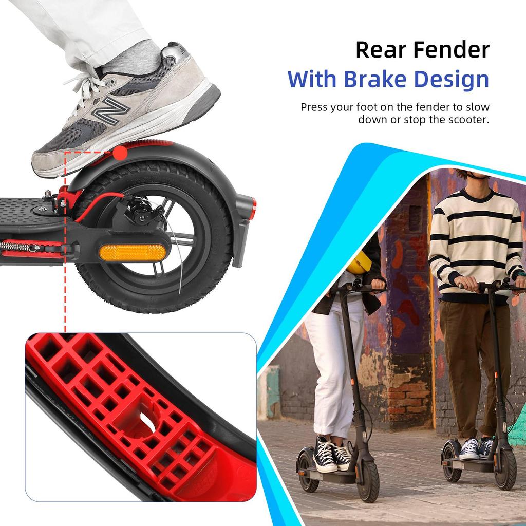 Gray-Red Ulip Superior Rear Fender with aluminium for Xiaomi scooters