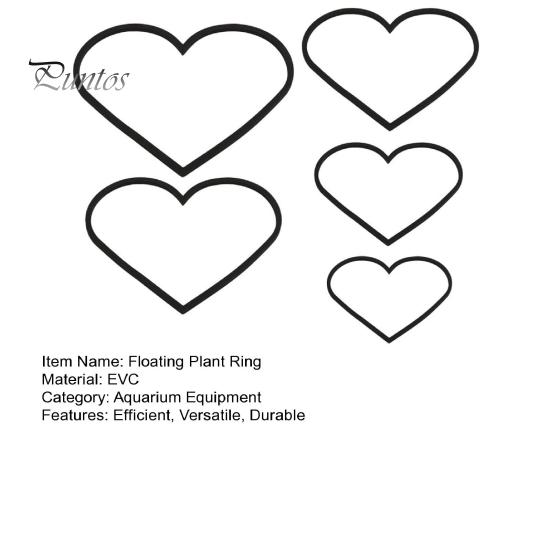 5Pcs Aquarium Floating Plant Ring Heart Shaped Fish Feeding Rings Betta Fish Tank Food Ring Plant Fence Corral for Keeping Floating Plants In Place