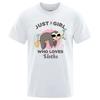 Sloth Sleeping On A Branch Cartoons Male T Shirts Anime Breathable Tops Vintage Loose T-Shirts Casual Summer Cotton 80534