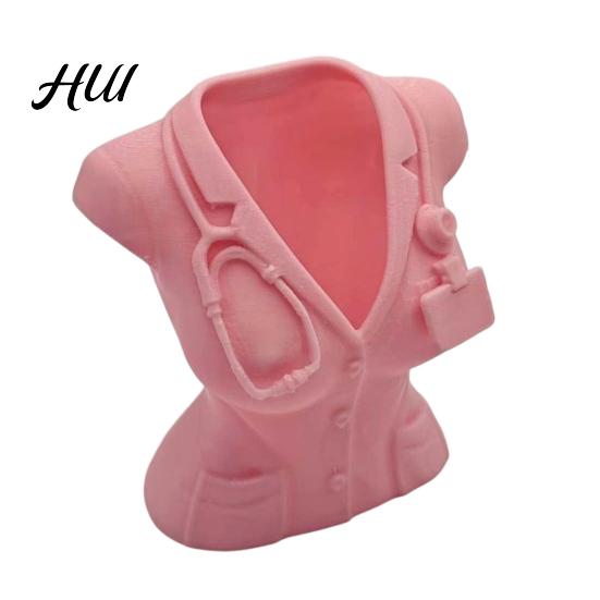 Doctor Uniform Pen Cup Nurse Holder, 3D Printed Medical Theme Desk Organizer for Staff Gift Pens Makeup Brushes Small Stationery, Decorative