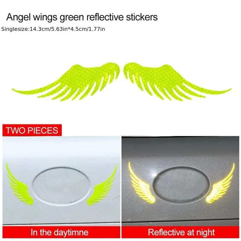 Car Sticker Safety Warning Reflective Angel Wings Reflective Warning Sign Funny Bike Decal Sticker Motorbike Reflective Sticker