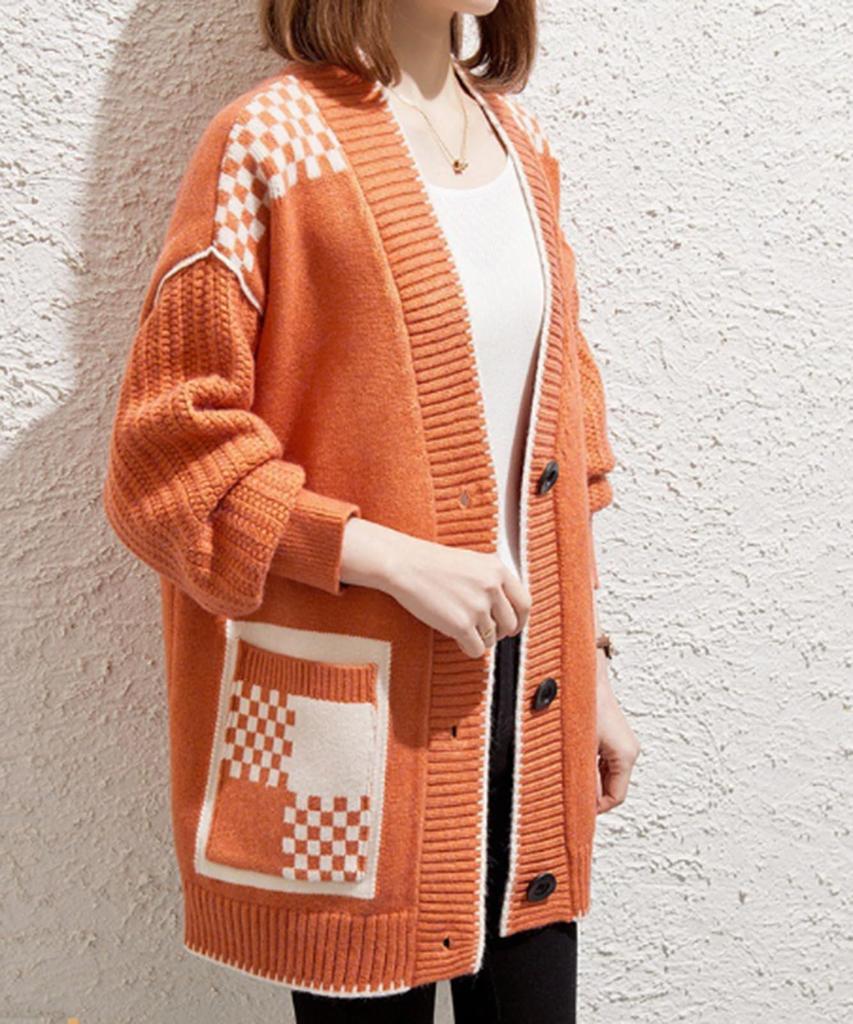 Cardigan Pattern Plain Ribbed Button Loose Warm Coat Cold Protection Long Sleeve Thick Thick Cardigan Warm Cardigan Warm Fluffy Soft Soft Casual Adult