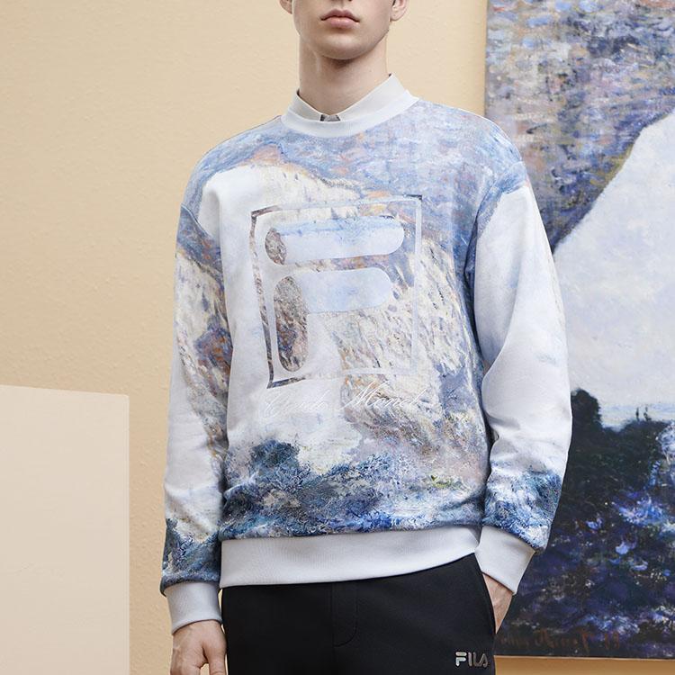 Fila X THE MET Collaborative Series Logo Oil Painting Pattern Hoodie Men Tops F11M348220F-ZA