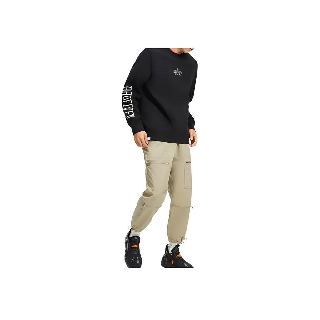 Li-Ning Printed Logo Pullover Sweatshirt Men sweatshirt Black AWDR413-1