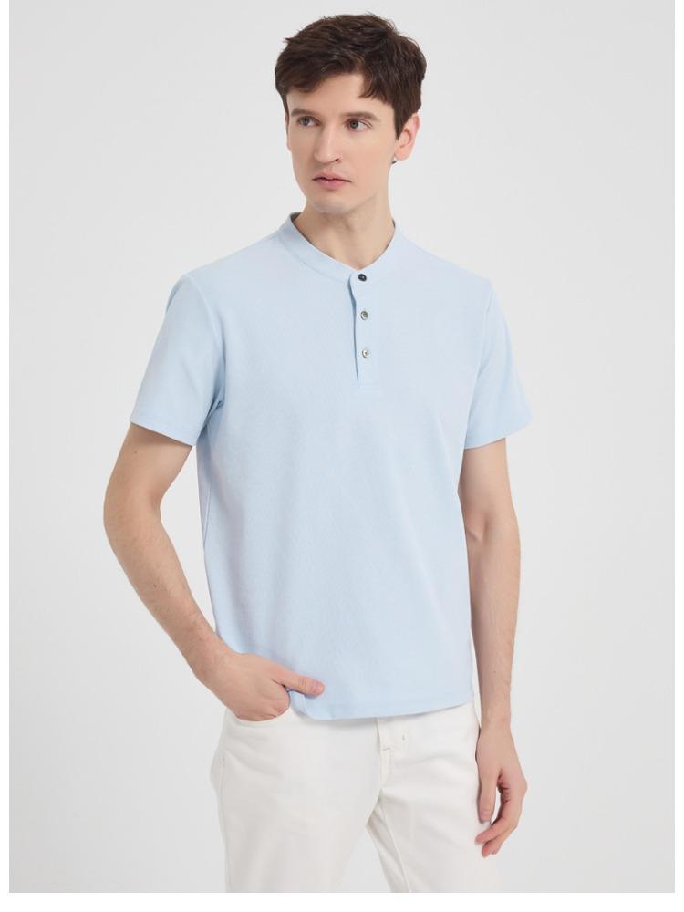 Premium Quick-dry Stand-collar Short-sleeve T-shirt Youth Sports Wrinkle-free Moisture-wicking Breathable Half-sleeve Minimalist Breathable Tops