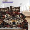Primitive Wolf Pattern Bedding Quilt Set Quilt Cover Pillowcase Home Decoration Birthday Gift (1 * duvet cover + 2 * pillowcase, without core)