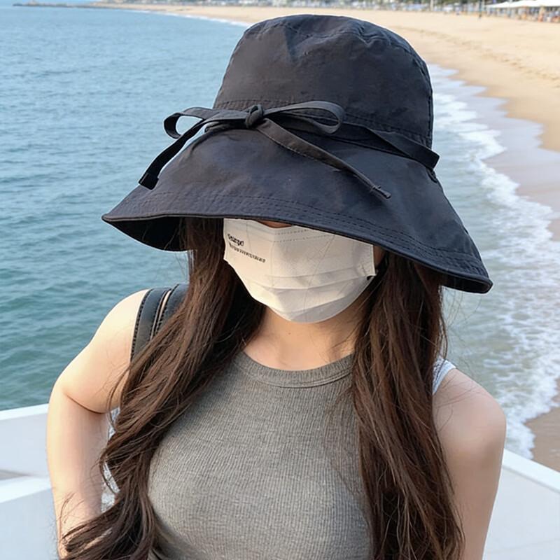 Xueqiman Women's Summer Sun Protection Hat Large Brim Sunshade Hat Face Slimming Natural Look UV Protection Quick-Dry Bucket Hat