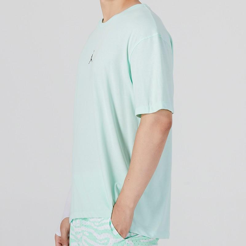 Jordan Pure Color Logo Crew Neck Pullover Short Sleeve T-Shirt Men Tops Mint-Green DH8922-379