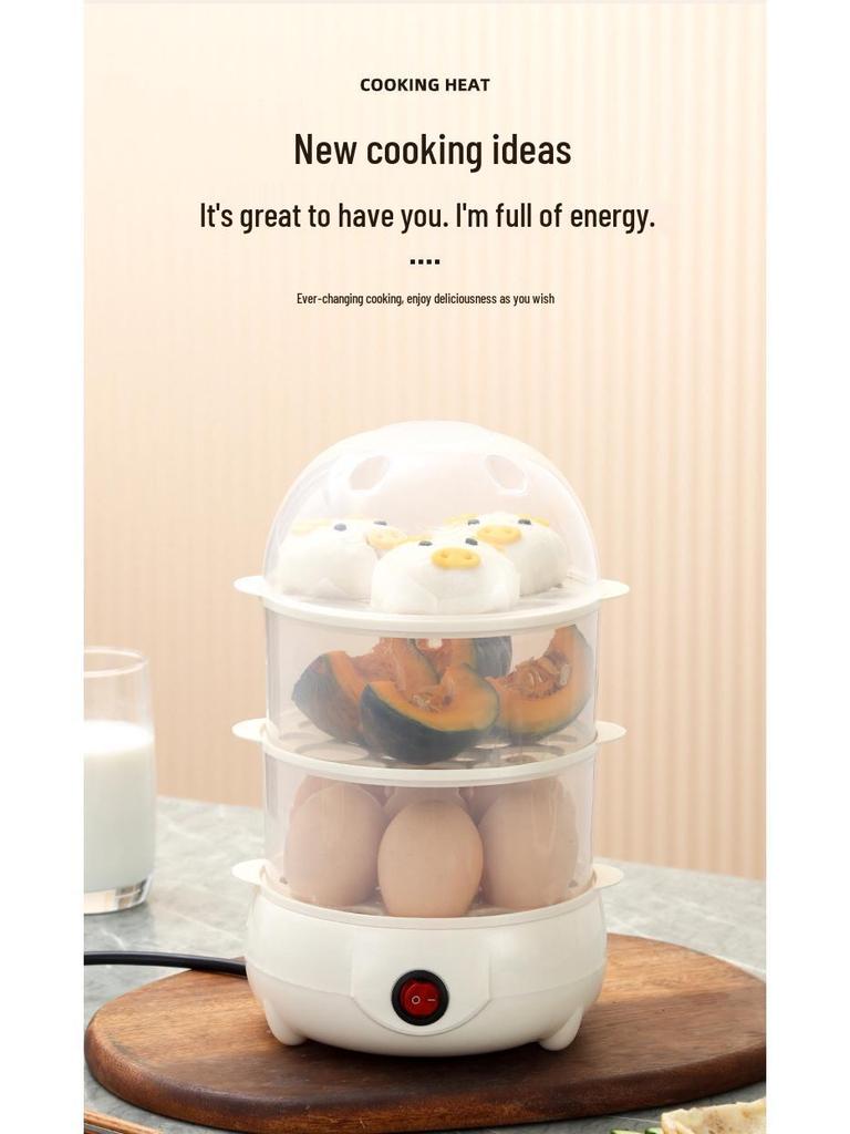 Mini Multi-layer Egg Steamer & Boiler with Auto Shut-off