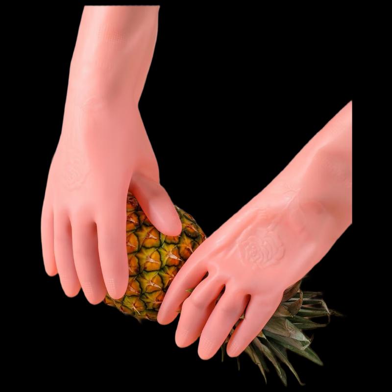 Qiao Yi Natural Rubber Waterproof Household Cleaning Gloves
