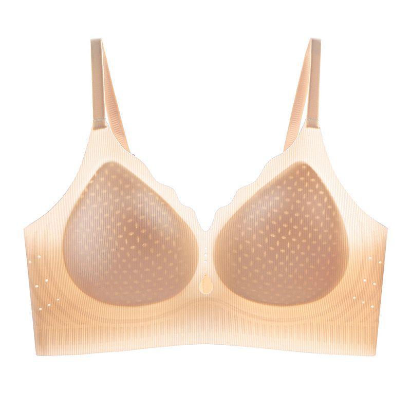 Summer Light and Seamless Cute Machine Washable Bra Without Steel Rim Upper Thin. Lower Thick Cm