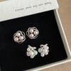 Korean Silver Needle Zircon Pearl Stud Earrings: Geometric, Elegant, Luxury Women's Jewelry