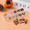 12 Grids Cute Spooky Ghost Pumpkin Nail Art Decorations Spider Bat Halloween Gothic Design Nail Art Jewelry Manicure Accessories