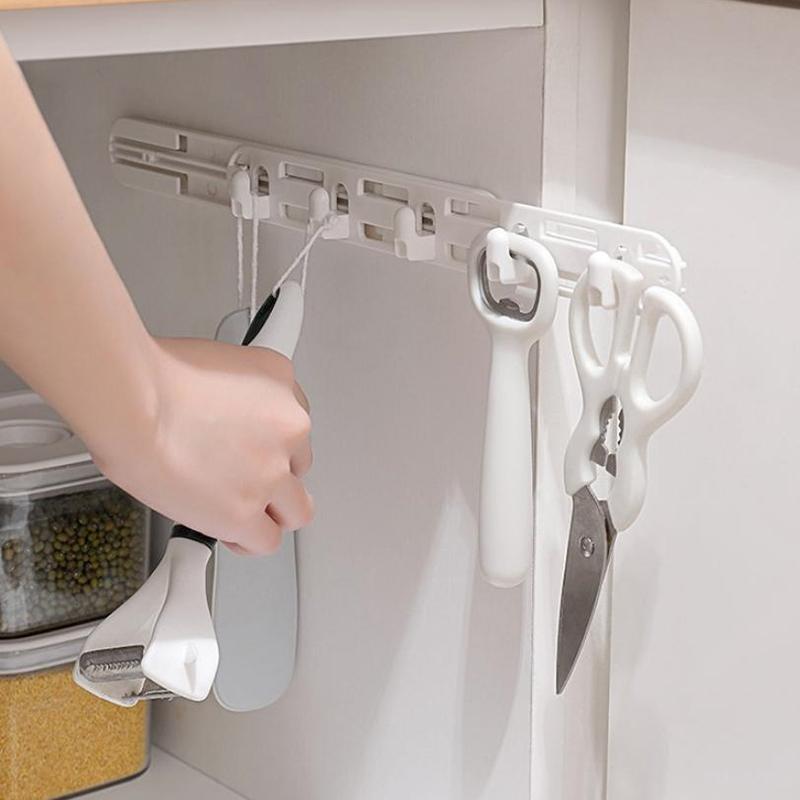 Wall-Mounted Storage Hook No Drill Telescopic For Bathroom Kitchen Organization Of Home Accessories