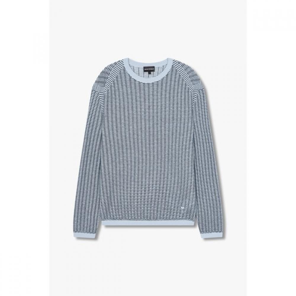 Emporio Armani Men S Long Sleeve Knit Lyocell Blend  A515128015 XL