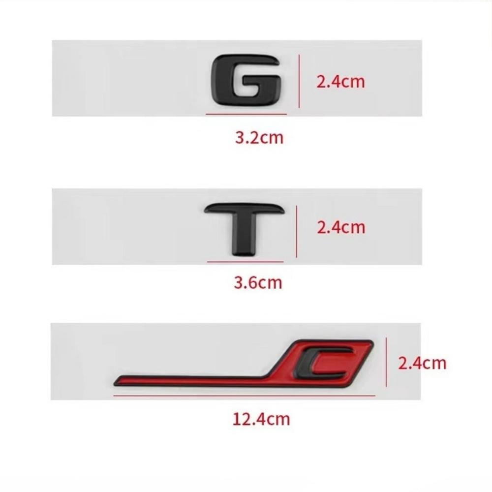 3D ABS GTR GTS GTC Logo Letter Rear Trunk Decal Emblem Badge Sticker For GT R S C GT43 GT63 C190  Car Accessories