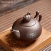 Antique Purple Clay Tea Set A Pot of Four Cups Suit Handmade Teaware Chinese Raw Ore Zisha Tea Set Home Tea Pot and Cup Set