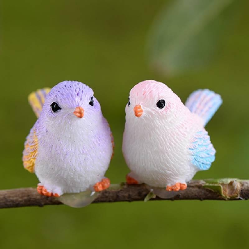 Charming Resin Bird Figurine For Moss Micro Landscape And Succulent Plant Display