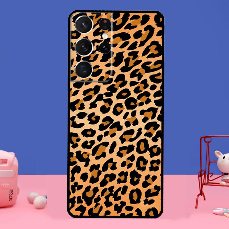 Leopard Print Black Cheetah Pattern Case For Samsung Galaxy S21 S22 Ultra S20 FE S8 S9 S10 Note 10 Plus Note 20 Ultra Coque