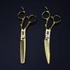 6.0 Inch Gold, Name Scissors, Curved Knives, Hair Scissors, Haircut Scissors, Flat Cut Tooth Scissors, Thin Scissors