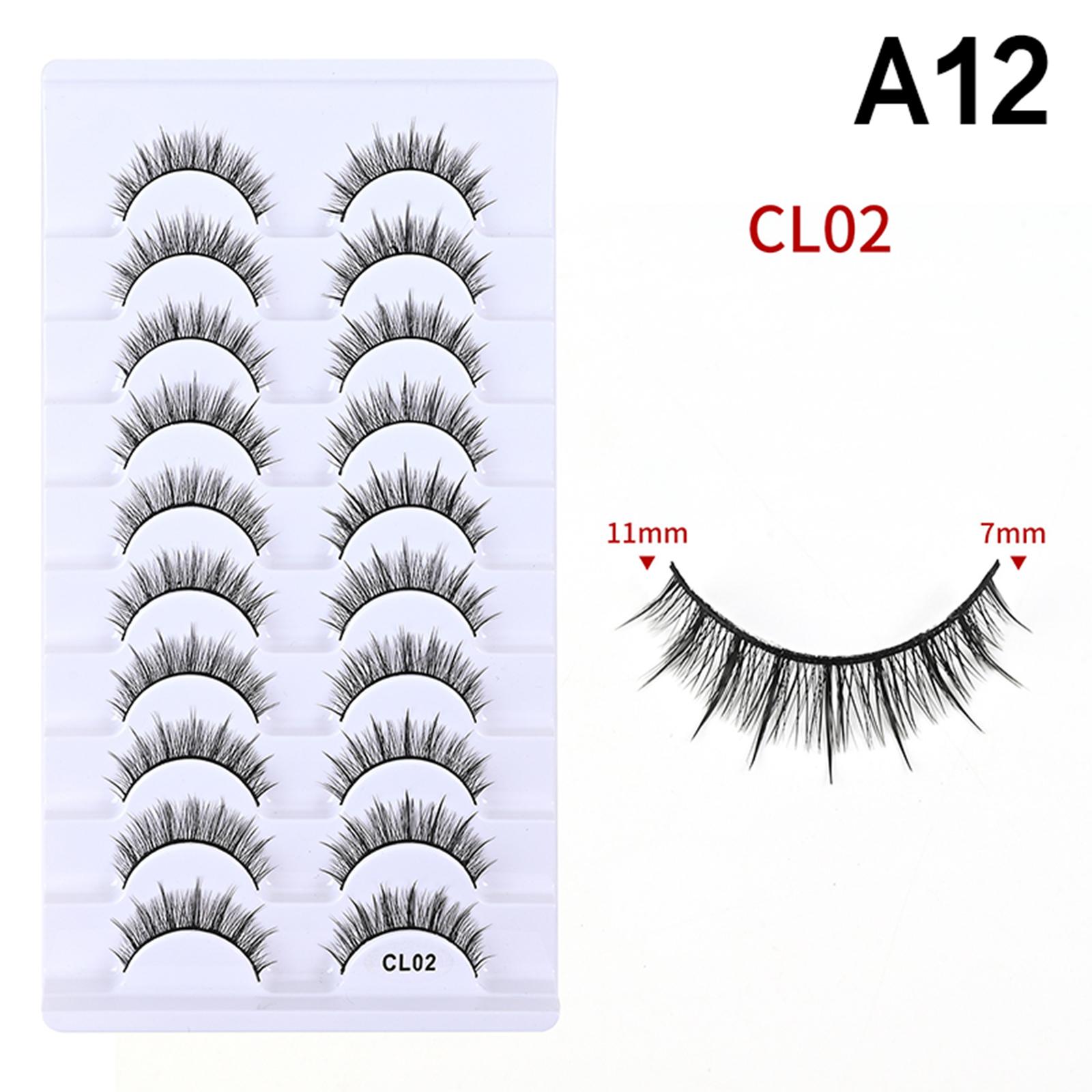 10 Pairs Natural 3D Faux Mink Lashes Soft False Eyelashes Cross Messy Dense Eye Lashes Extension Makeup Fake Lashes K01