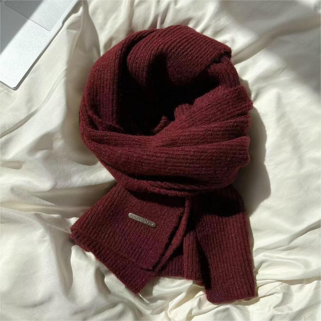 2025 Wool Knit Solid Color Snood: Versatile Korean-Style Scarf for Winter - High-End Gift for Women & Men
