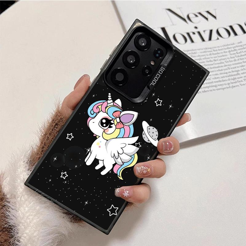 Pink Unicorn Rainbow Shockproof Phone Case for Samsung Galaxy S26 Edge S25 Ultra S24 FE S23 Plus S21 Cover Anti Fall Fundas