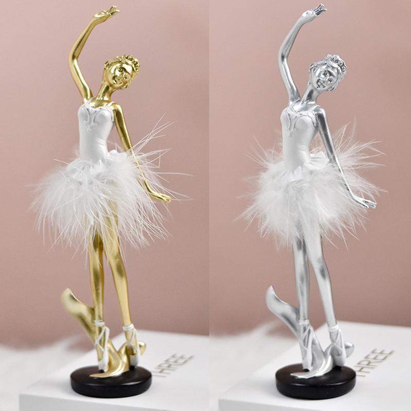 Ballerina Statue Resin Collection Statuette Ballet Dancer Sculpture Ballet Girl Figurine For Entrance Bookshelf Home Decor