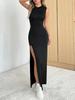 Women's Elegant Casual Sleeveless Slit Dress - Spring/Summer 2026 Collection