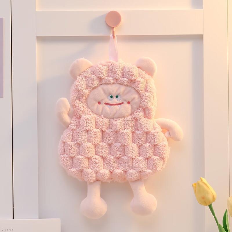 JINGRUIXIANG Cute Cartoon Coral Fleece Hand Towel (2-Pack)