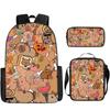Luxus Neuheit Eigenartig Lustig Cool Capybara 3D Druck 3 Stück/Set Schüler Schultaschen Laptop Tagesrucksack Rucksack Lunchtasche Federmäppchen