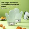 1Pc Silicone Heat Resistant Gloves Non-Slip Oven Mitts Kitchen Hand Clamps Thickened Insulated Gloves for Air Fryers Cooking Barbecue