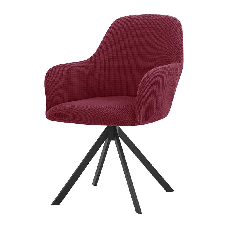 Nordic Style Universal Semi-Circular Dining Chair Cover with Fully Enclosed High Curved Armrests
