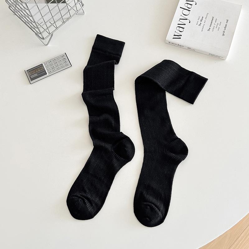 

Белые носки в балетном стиле для женщин, летние тонкие хлопковые носки до середины икры с маленькими кожаными туфлями, длинные носки Мэри Джейн, летние махровые носки 1 pair