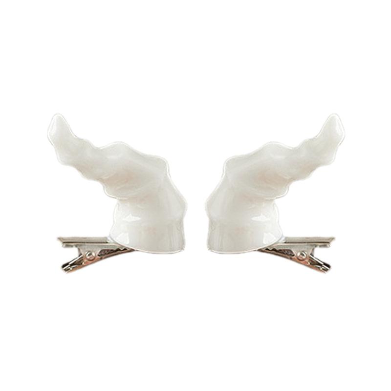 

1pair Goth Hair Clip Devil Horn Shape Hairpin Duckbills Hair Clip for Halloween Carnivals Ponytail Hairpins for Teens 1