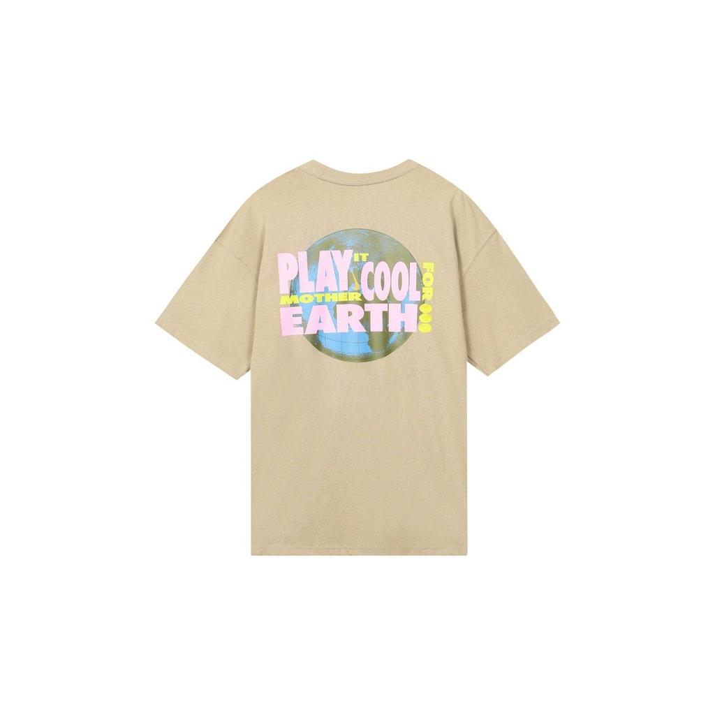 Nike Men's Khaki T-Shirt with Earth Letter Print