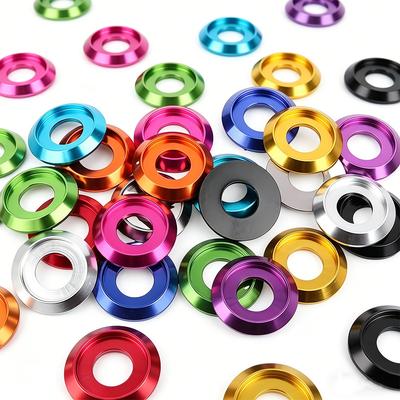4-25pcs  Anodized Colourful Aluminum Washer M2 M2.5 M3 M4 M5 M6 M8 for Button Head ISO7380 Screw Electronics Drone DIY Gaskets